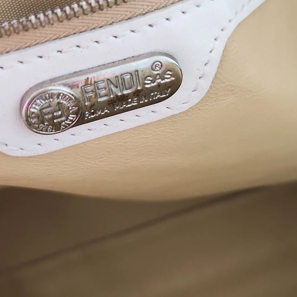 FENDI Glacier FF Logo Calf Leather Medium Tote Bag - Picture 8 of 11